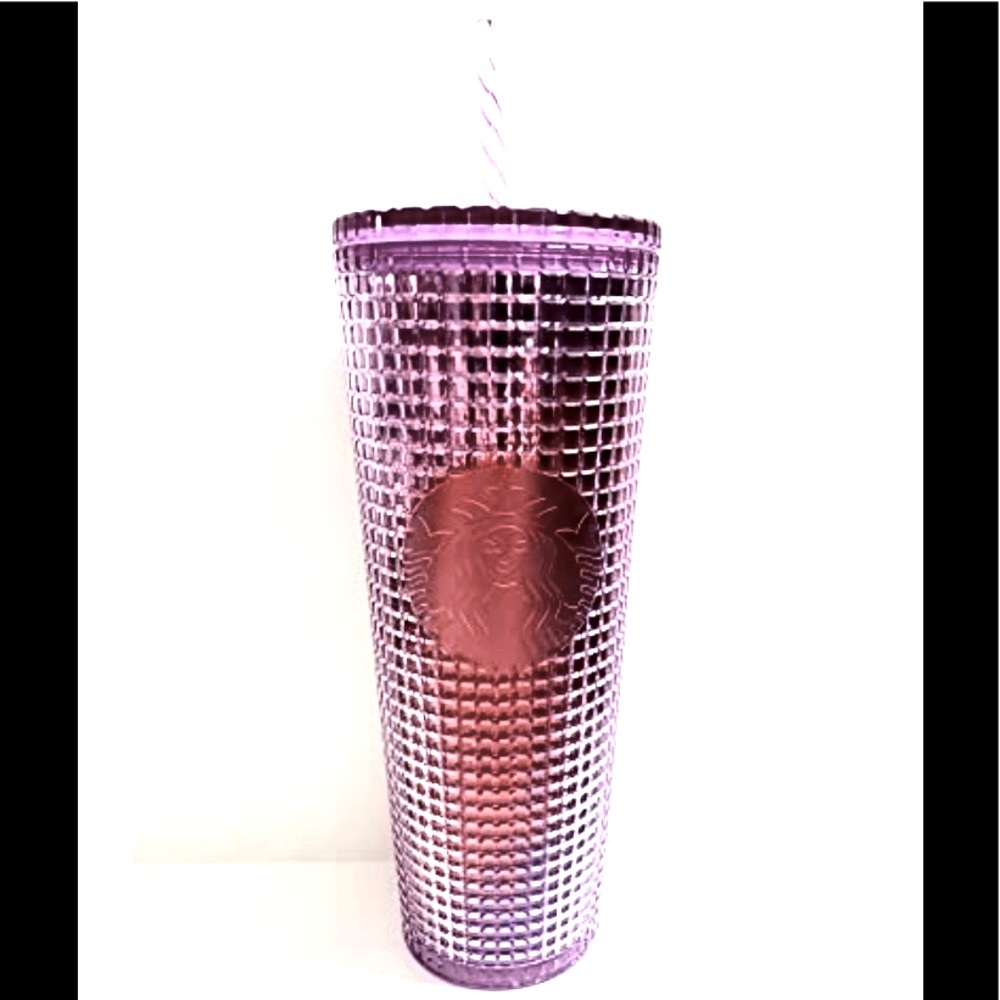 🆕 Starbucks 24oz Purple Pink Grid Cold Tumbler Cup